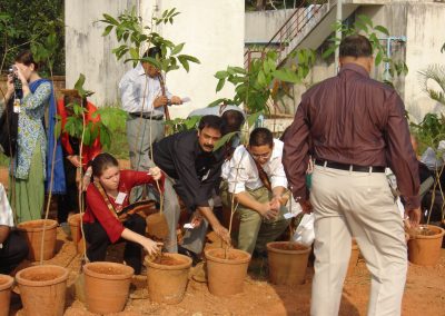 The tree planting ceremony during the Mid-Year Fulbright Conference in Kozhikode, India, Jan 2005