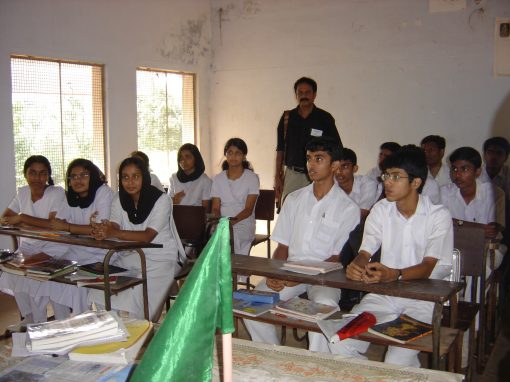 Visiting a school in Kozhikode, Kerala during the Mid-Year Fulbright Conference, India, Jan 2005