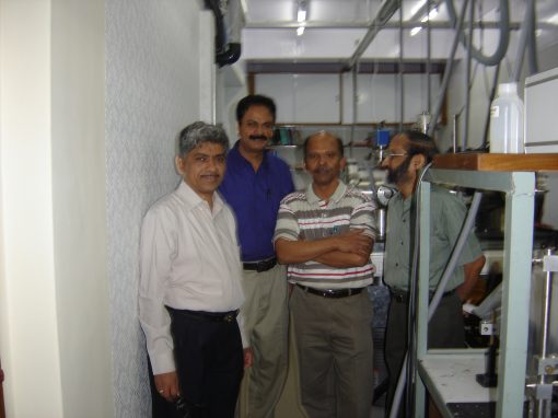 Professor Misra with Professor Hosur, Professor Wategaonkar and Dean Kurup at TIFR (2005)