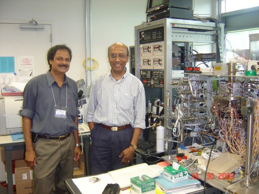 Prof. Misra with Mr. Kiran Patel in one of the laboratories in Code 699 at NASA GSFC, July 2008