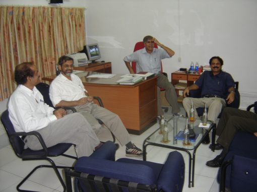 Professor Misra with the Head of the Chemistry Dept and colleagues at IIT Bombay, India (2005)
