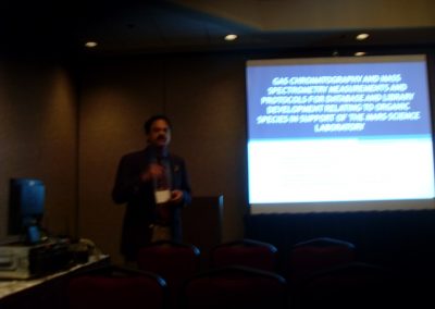 Dr. Misra presenting “Gas Chromatography and Mass Spectroscopy Measurements and Protocols for Database and Library Development Relating to Organic Species in Support of the Mars Science Laboratory” during AbSciCon 2010