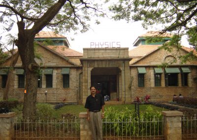 Professor Misra in front of the Physics building at the Indian Institute of Science, Bangalore, India 2005