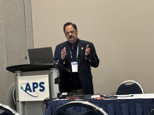 Dr. Misra giving a talk at the 2025 APS Global Physics Summit